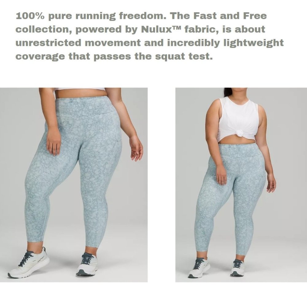 Lululemon Fast and Free High-Rise Tight Intensity White Blue Fog NWT Size 10 - Picture 3 of 5